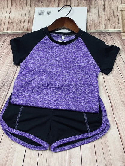 Kids Fitness T-shirt and Gym Shorts